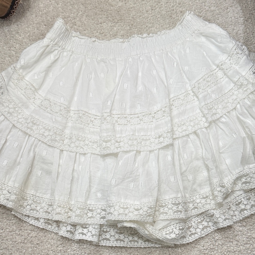 American Eagle Outfitters White Lace Skater Skirt